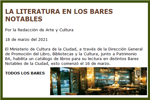 LITERATURA Y BARES NOTABLES